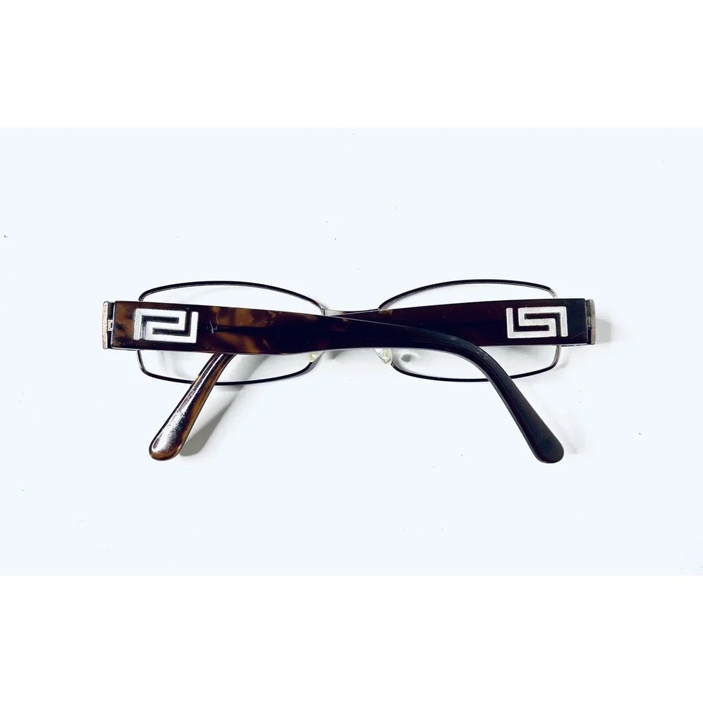 Versace Copper Metal Rectangular Glasses W Brown Temples Italy MOD1168 52 16 135